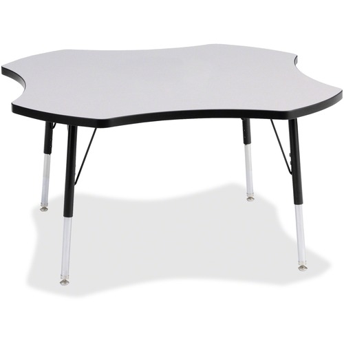 Jonti-Craft, Inc.  Activity Table, Four-Leaf, 24"-31"x48", Black