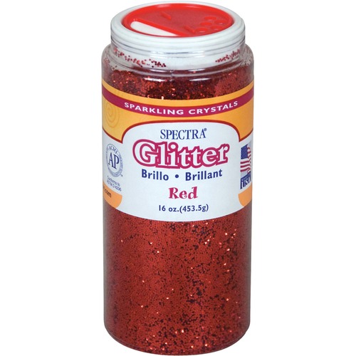 Spectra Glitter, .04 Hexagon Crystals, Red, 16 Oz Shaker-Top Jar