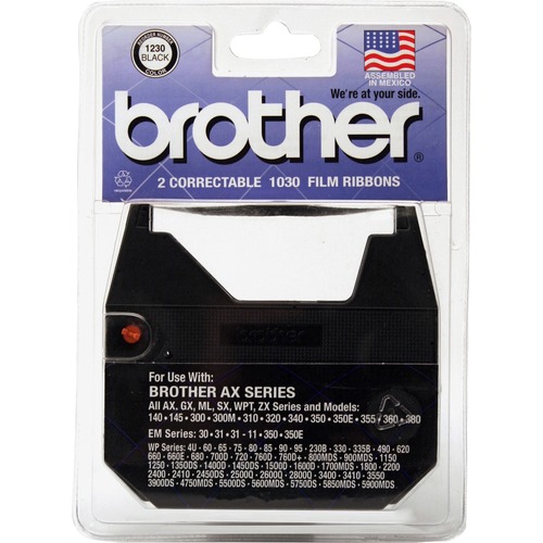Brother 1230 Black OEM Correctable Ribbon (2 pk)