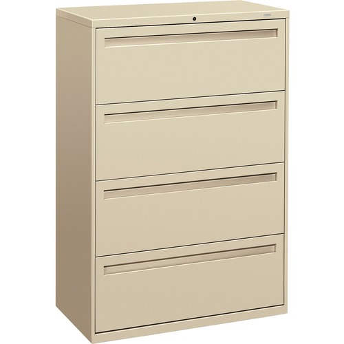 700 SERIES FOUR-DRAWER LATERAL FILE, 36W X 18D X 52.5H, PUTTY