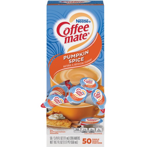 LIQUID COFFEE CREAMER, PUMPKIN SPICE, 0.38 OZ MINI CUPS, 50/BOX