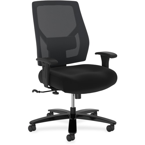 CRIO BIG AND TALL MID-BACK TASK CHAIR, SUPPORTS UP TO 450 LBS., BLACK SEAT/BLACK BACK, BLACK BASE