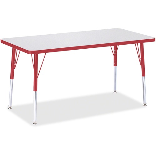 Jonti-Craft, Inc.  Activity Table, Rectangle, 24"-31"x24"x48", Red