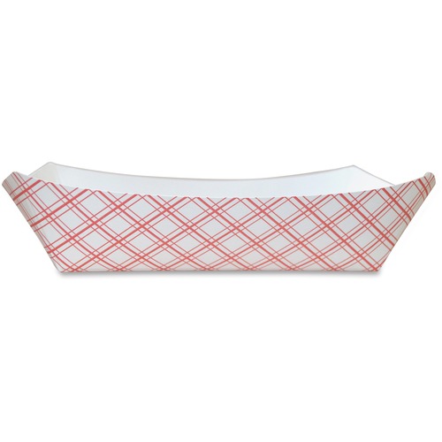Specialty Quality Packaging  Food Tray, Boardwalk Weave Design, 3lb Cap, 500/CT, Red