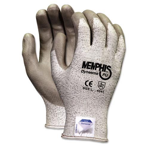 Memphis Dyneema Polyurethane Gloves, Large, White/gray, Pair