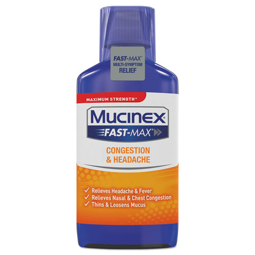 MAXIMUM STRENGTH FAST MAX COLD AND SINUS, 6 OZ BOTTLE,
