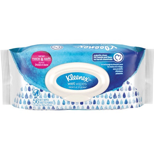 Kimberly-Clark Professional  Wipes,f/Skin,Alcohol-free,7.7"x6.7",56/Packet,8Pkt/CT,WE