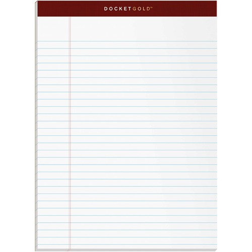 DOCKET GOLD RULED PERFORATED PADS, WIDE/LEGAL RULE, 8.5 X 11.75, WHITE, 50 SHEETS, 12/PACK