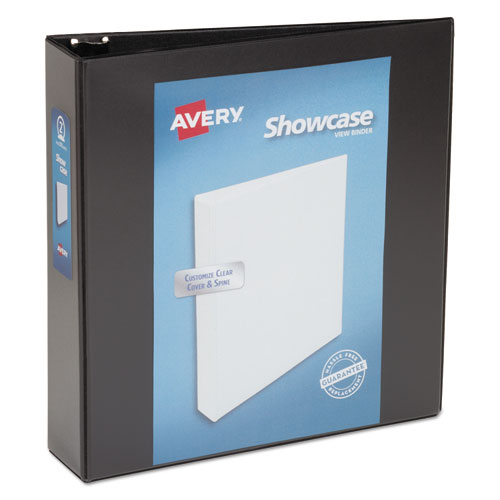 SHOWCASE ECONOMY VIEW BINDER WITH ROUND RINGS, 3 RINGS, 2" CAPACITY, 11 X 8.5, BLACK