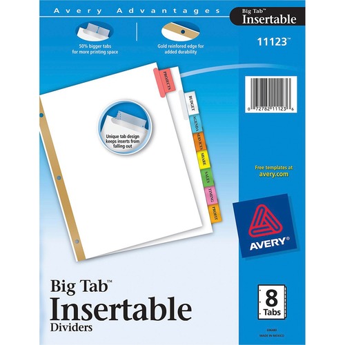 DIVIDERS,INSERT,8-TAB,MULTI