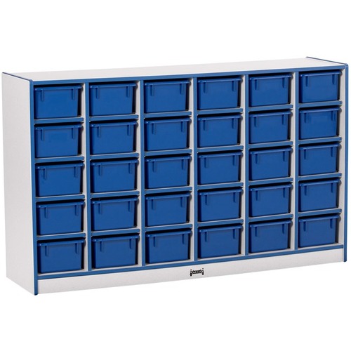 Jonti-Craft, Inc.  Mobile 30 Cubbie-Tray Unit,w/o Bins,35.5"x57.5"x15",Teal