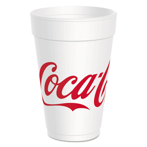 Coca-Cola Foam Cups, Red/white, 16 Oz, 25/bag, 40 Bags/carton