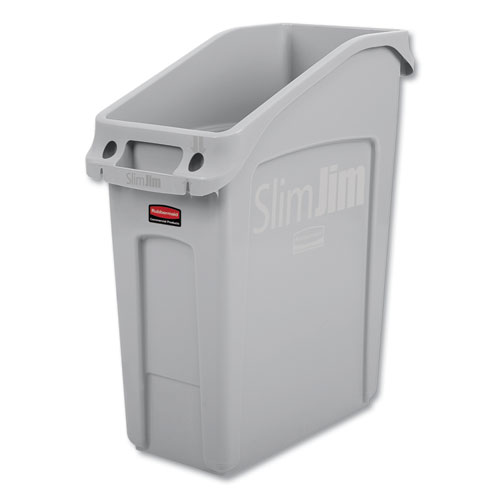 SLIM JIM UNDER-COUNTER CONTAINER, 13 GAL, POLYETHYLENE, GRAY