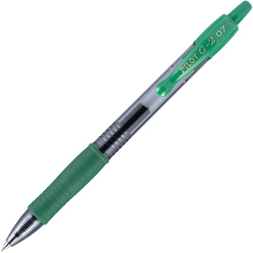 G2 PREMIUM RETRACTABLE GEL PEN, 0.7 MM, GREEN INK, SMOKE BARREL, DOZEN