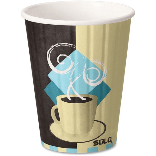 Duo Shield Paper Hot Cups/lids Combo, 12oz, Tuscan Cafe, 52/pack, 6 Packs/carton