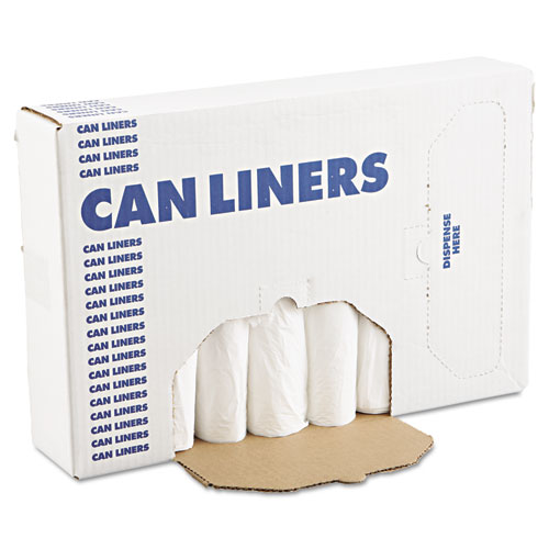 LOW-DENSITY WASTE CAN LINERS, 16 GAL, 0.4 MIL, 24" X 32", WHITE, 500/CARTON