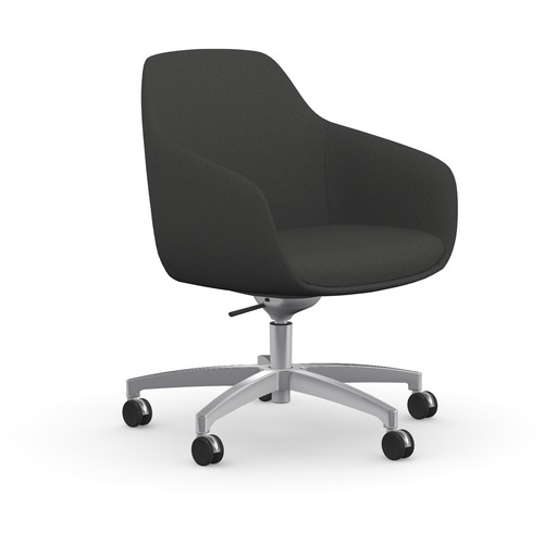 9to5 Seating  Lounge Chair,Tilt,25"x25"x33"-37-1/2",GY Fabric/PLSHD Base