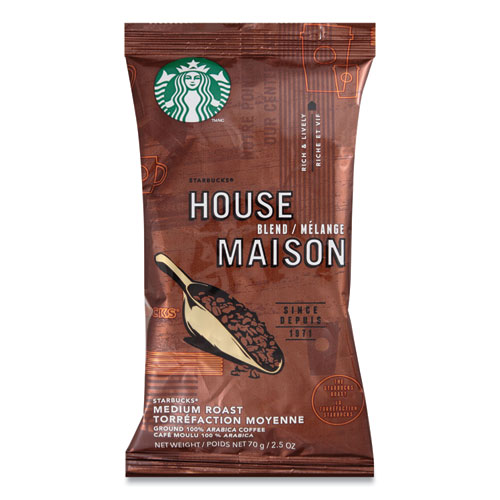 Coffee, Regular House Blend, 2.5oz Packet, 18/box