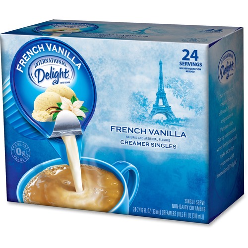 Flavored Liquid Non-Dairy Coffee Creamer, French Vanilla, 0.4375 Oz Cup, 24/box