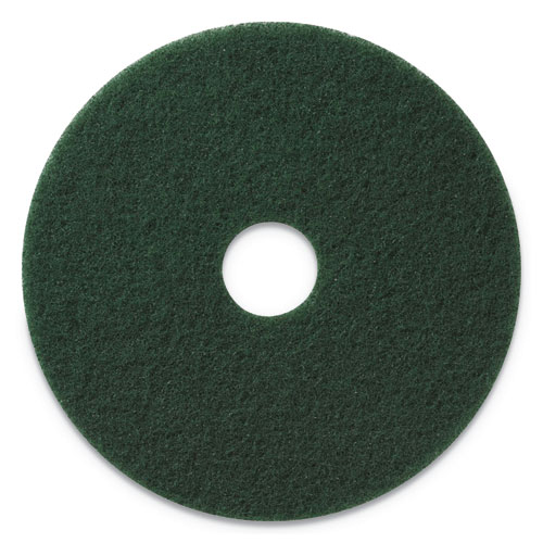 SCRUBBING PADS, 17" DIAMETER, GREEN, 5/CT