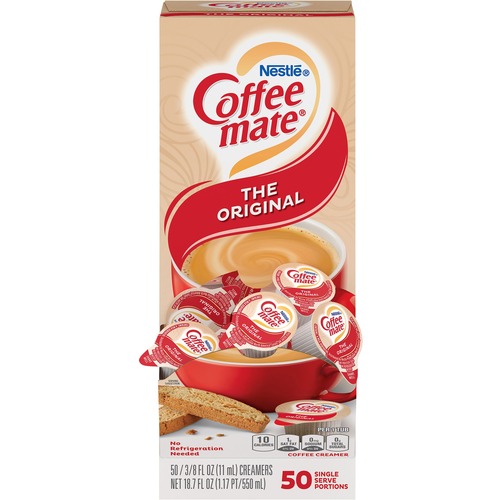 Nestle USA  Coffee Creamers, Liquid, 0.38 oz Singles, 50/BX, Original