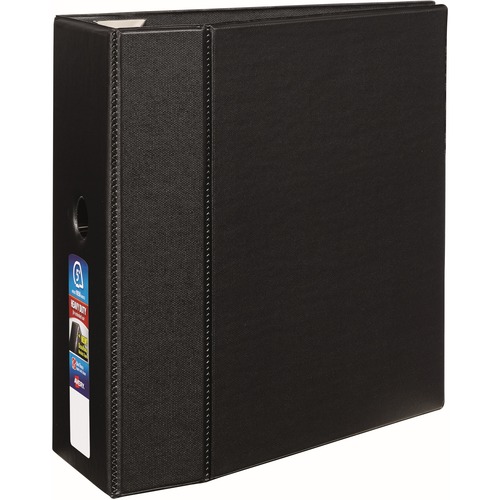 HEAVY-DUTY NON-VIEW BINDER WITH DURAHINGE, LOCKING ONE TOUCH EZD RINGS AND THUMB NOTCH, 3 RINGS, 5" CAPACITY, 11 X 8.5, BLACK