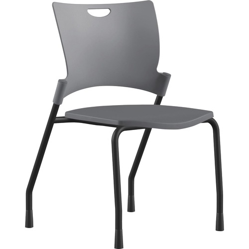 9to5 Seating  Stack Chair,Armless,21"x26"x33",GY Plastic/BK Frame