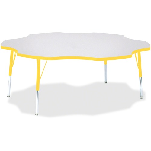 Jonti-Craft, Inc.  Activity Table, Six-Leaf, 15"-24"x60", Yellow