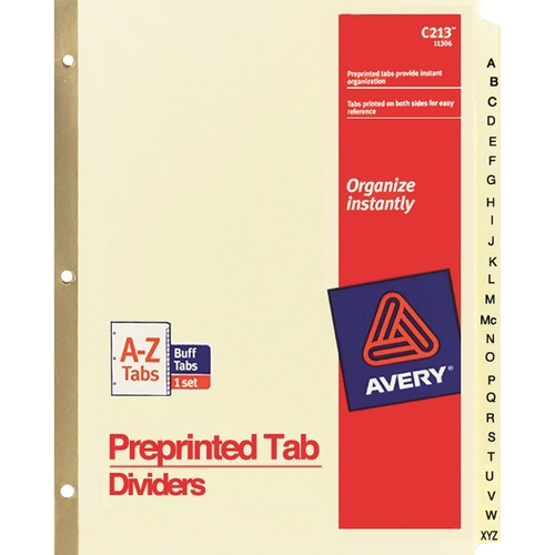 DIVIDERS,GOLD REINF,A-Z