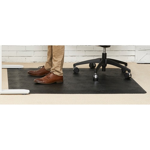 Deflecto  Chairmat, Sit/Stand, Anti-Fatigue, 36"Wx48"Dx3/8"H, Black