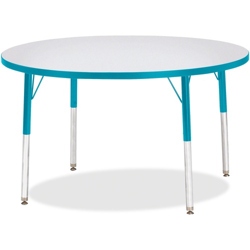 Jonti-Craft, Inc.  Round Activity Table, 42"x15-24", Gray/Teal