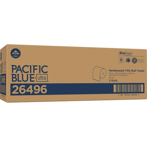 Pacific Blue Ultra Paper Towels, Natural, 7.87 X 1150 Ft, 3 Roll/carton