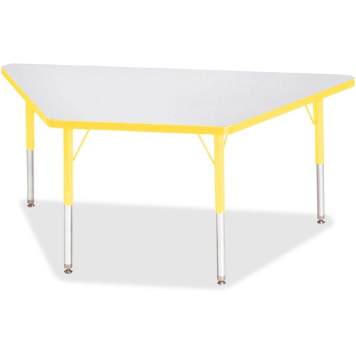 Jonti-Craft, Inc.  Activity Table, Trapezoid, 15"-24"x30"x60", Yellow