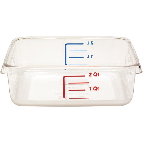 Rubbermaid Commercial Products  Storage Container, Square, 8-4/5"x2-7/10", 2 Quart, CL