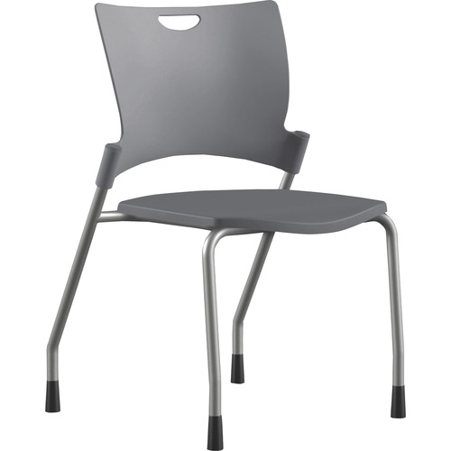 9to5 Seating  Stack Chair,Armless,21"x26"x33",GY Plastic/SR Frame