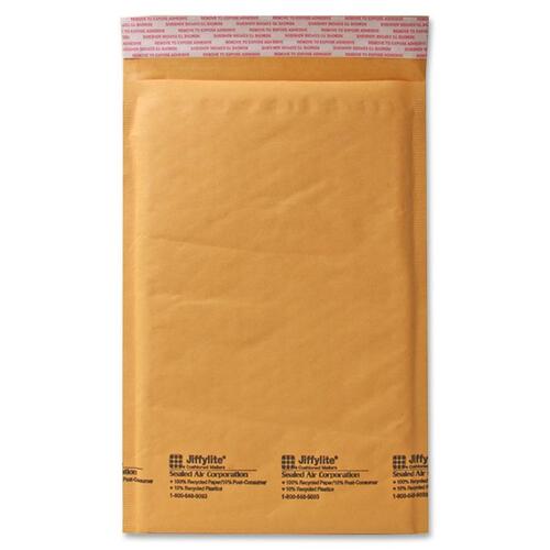 JIFFYLITE SELF-SEAL BUBBLE MAILER, #1, BARRIER BUBBLE LINING, SELF-ADHESIVE CLOSURE, 7.25 X 12, GOLDEN KRAFT, 100/CARTON