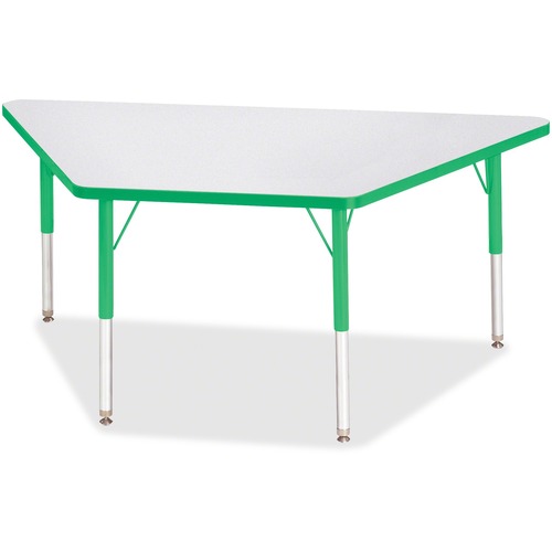 Jonti-Craft, Inc.  Activity Table, Trapezoid, 15"-24"x30"x60", Green