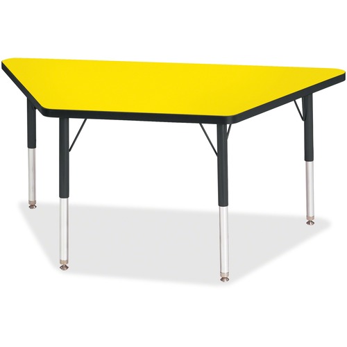 Jonti-Craft, Inc.  Activity Table, Trapezoid, 15"-24"x24"x48", Yellow/Black