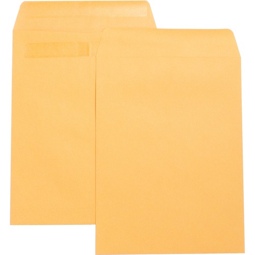 Business Source  Press/Seal Catalog Envelopes,Plain,9"x12",100/BX,Kraft