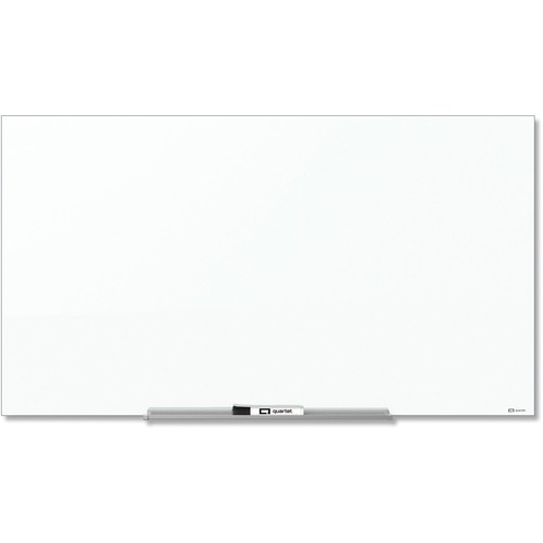 Invisamount Magnetic Glass Marker Board, Frameless, 85" X 48", White Surface