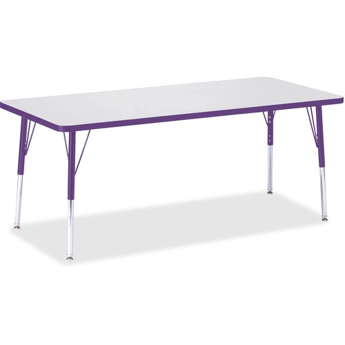 Jonti-Craft, Inc.  Kydz Activity Table, 30"x72"x15"-24", Gray/Purple