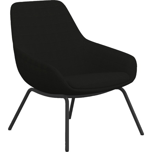 9to5 Seating  Lounge Chair,w/Arms,4-Leg,27"x29"x33",Onyx Fabric/BK Legs