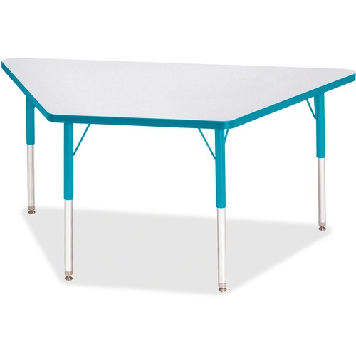 Jonti-Craft, Inc.  Activity Table, Trapezoid, 24"-31"x30"x60, Teal