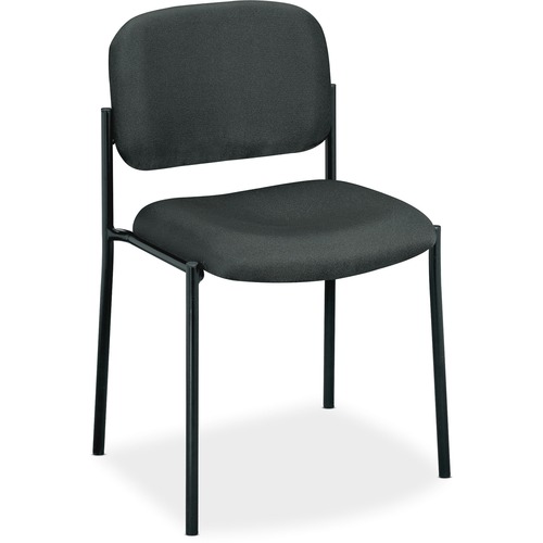 VL606 STACKING GUEST CHAIR WITHOUT ARMS, CHARCOAL SEAT/CHARCOAL BACK, BLACK BASE