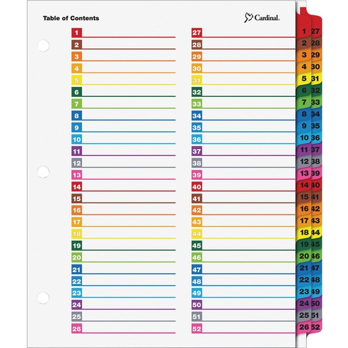 DIVIDERS,INDEX,52TAB,MULTI