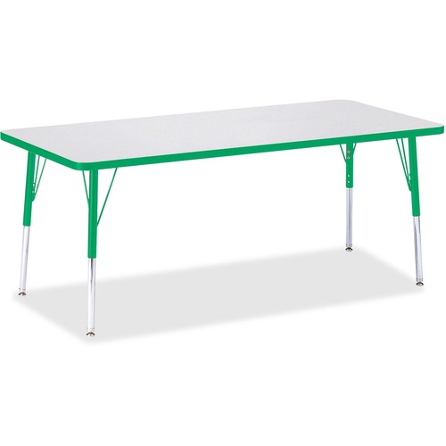 Jonti-Craft, Inc.  Kydz Activity Table, 30"x72"x15"-24", Gray/Green