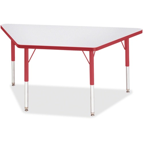 Jonti-Craft, Inc.  Activity Table, Trapezoid, 15"-24"x24"x48", Red