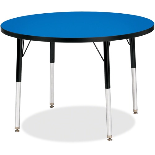 Jonti-Craft, Inc.  Activity Table, Round, 24"-31"x36", Blue/Black