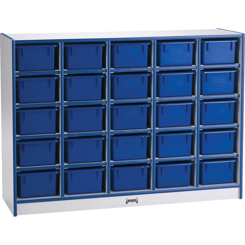 Jonti-Craft, Inc.  Mobile 25 Cubbie-Tray Unit,w/o Bins,35-1/2"x48"x15",Blue