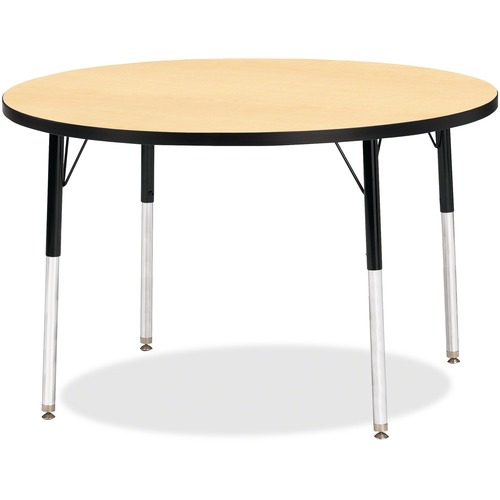 Jonti-Craft, Inc.  Activity Table, Round, 24"-31"x42", Maple/Black